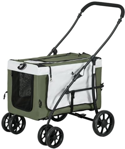Aymzbd 2 in 1 Hundewagen Hundebuggy Klappbar für Hunde & Katzen bis 10 Kg