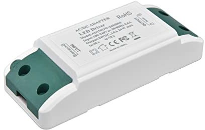 OVAQUIXI Transformador de Fuente de Alimentación del Controlador LED 24W 24V 1A con Protección contra Cortocircuitos Protección contra Sobrecorriente Carcasa Retardante de Llama ABS para