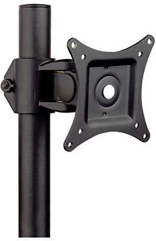 Allcam Ø35mm Pole Clamp Mount with Universal Bracket for 15-27 LCD Monitors/TVs w/VESA 75 or 100 Mounting Holes in Black, Tilt, Pan, Rotate