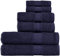 Sweet Needle Handtücher-Set, Marine - 2 Badetücher, 2 Handtücher und 2 Waschlappen, täglicher Gebrauch, 500 g/m², ringgesponnen, 100% Baumwolle, sehr saugfähig für Badezimmer, Dusche (6 Stück)
