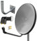 60cm HD Sat Anlage Twin LNB + Wandhalter 25 cm + 2 F-Stecker Digital 2 Teilnehmer Antenne grau UHD 4K