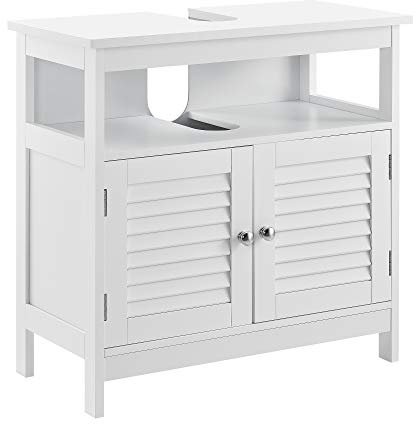 [en.casa] Badezimmerschrank mit Ablagefläche - Weiß - 60 x 60 x 30cm - Unterschrank Waschtisch Badmöbel