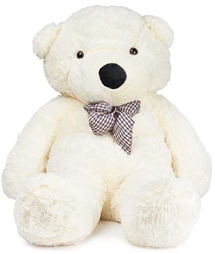 THE TWIDDLERS XXL Riesiger Weißer Teddybär Kuscheltier in Lebensgröße, Stofftier, 120cm - Geschenk für Freundin, Kinder, Familie - Valentinstag & Muttertag