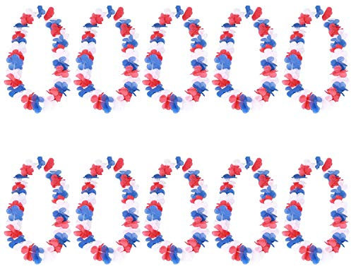 Gshy Hawaiian Garland Flower Necklace World Cup European Fan Garland French Football World Cup Fan Garland Party Fringe Garland 105 cm Pack of 10