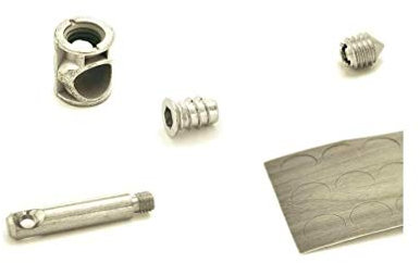 SET mit 50 Stück - Verbindungsbeschläge für Möbel - Zylinder 16MMM + Korn M10 + Zugstange + Schraubenabdeckung