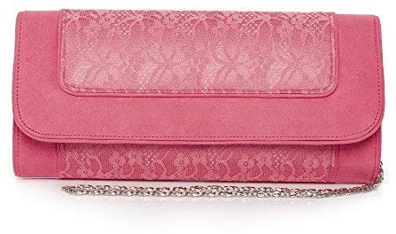 Ruby Shoo Women's Pink Tirana Lace Clutch Bag