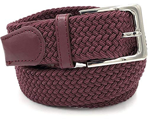 LisaModa Unisex Stretch Flechtgürtel in vielen Farben (Burgund, 110-130)