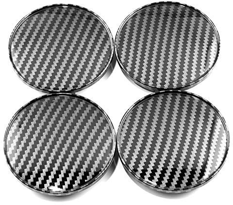 RhinoTuning 4 Stück Radnabenkappen für XXR Rays Enkei Nabendeckel OD 68mm ID 61,5mm, Schwarz & Weiß Kommt mit Aufklebern Radnabenabdeckung Geeignet für 005 550 RS5 RS6 Rad, 654F Felgendeckel