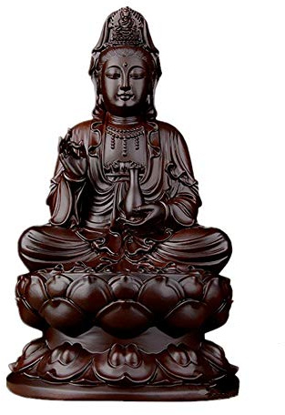 Aibote Buddha-Statue aus natürlichem schwarzem Ebenholz, Feng-Shui, Reichtum, Glücksbringer, Holzfigur, Skulptur, Heimbüro, Schreibtisch-Dekoration, Geschenk