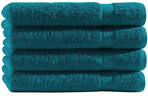 Top Fuel Fashion 4er Pack Duschtuch Elegance 38006 Handtuch 70x140 cm Frottier Baumwolle Petrol (Petrol)