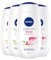 NIVEA Indulgent Moisture Rose Shower Cream Pack of 4 (4 x 250ml), Moisturising Shower Gel with Almond Milk, Luxurious Body Wash for Women, Body Wash with Argan Oil