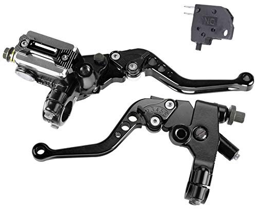 MRELC Set di leva frizione universale per moto da 7/8 pollici diametro pistone 22 mm (nero)