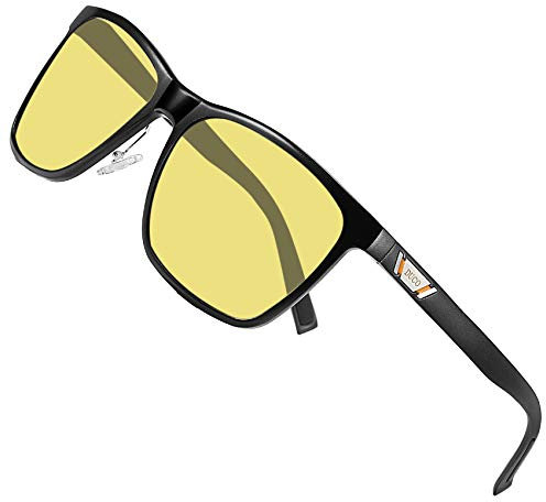 DUCO Nachtsichtbrille für Autofahrer Polarisierte Nachtbrille zum Autofahren Anti-Blendung HD Gelb Nachtfahrbrille Gläser Fahren Für Scheinwerfer Blendfreie Brillen 3029HY (Schwarz,Gelb)