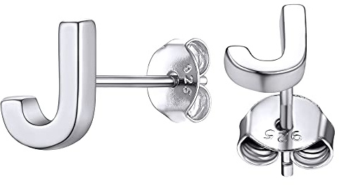 ChainsHouse 925 Silber Buchstabe Ohrstecker A-Z Initiale Alphabet Ohrringe Damen Herren Letter Ohrschmuck mit Geschenkebox für Geburtstag Weihnachten