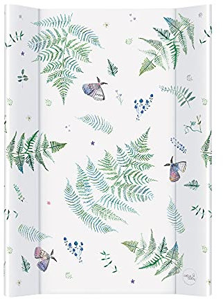 Ceba Baby Wickelauflage Wickelunterlage 2 Keil Wickelmulde fürs Babybett 80x50 cm, 70x50 cm Abwaschbar Polypodie 70x50 cm