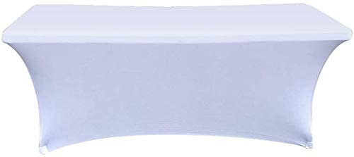Namvo Stretch-Tischdecke, 152 cm, rechteckig, Spandex, 4-Wege-eng anliegend, elastisch, Tisch-Schutz für Klapptisch, Hochzeit, Bar, Bankett, Party