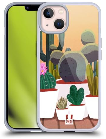 Head Case Designs Garden Cactus Prints Soft Gel Case Compatible With Apple iPhone 13
