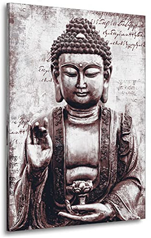 Kunstgestalten24 Leinwandbild Buddha Feng Shui Wandbild Kunstdruck Wanddeko Übergrößen