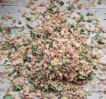 GREEN & BLUSH MINI ROSE PETALS Wedding Confetti Dried Flower Petals Real Natural Dried Flower Petals Celebrations Biodegradable Confetti