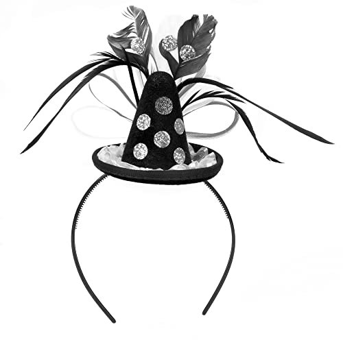 Bock op Kölle Haarreif. Minihut. Punkte Karneval, Fashion Haarreif Party Hütchen Clown Karneval Fasching Kostüm (Schwarz-Weiß)