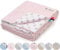 Mikos* Babydecke Leichte Baumwolle Kinderdecke ohne Füllung, Kindergarten Baumwolldecke für Mädchen, Junge, Neugeborenen Kinderwagen Babyschale Kuscheldecke 75x100 (1040) (Rosa/Graue Tupfen)