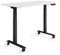 ESMART Germany EZX-132BW 120x60cm Weiß Ergonomischer Steh-Sitz-Schreibtisch auf Rollen Stufenlos elektrisch höhenverstellbar 65,5-130,5 cm 3 x Memory Aktivitätserinnerung