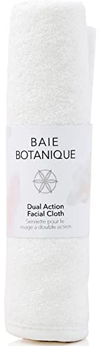 Baie Botanique Dual-Action Gesichtsreinigungstuch, Luxus Baumwoll-Musselin und ultraweiches Bambus-Frottee, 100% Natürlich (Single)