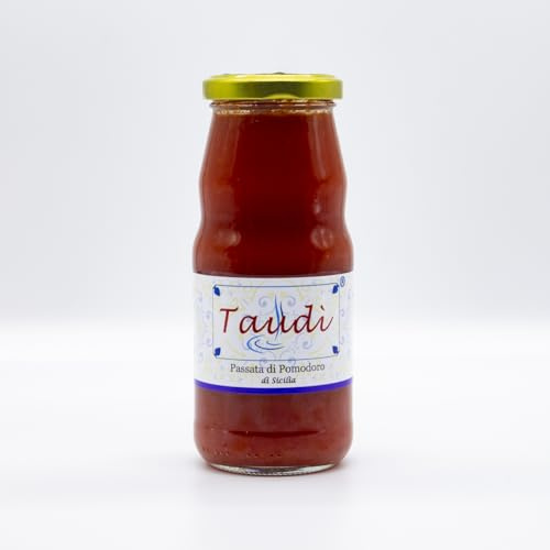 Taudì Conserve Passata De Tomate Artesanal Siciliana – 100% Natural, Sin Conservantes – Hecha Con Tomates Sicilianos Frescos – Ideal Para Salsas Y Pasta – Made in Italy - Tarro De Vidrio 340g