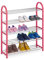 Relaxdays Schuhregal für Kinder, 15 Paar Kinderschuhe, bis Größe 30, offen, platzsparend, leicht, Schuhablage, pink