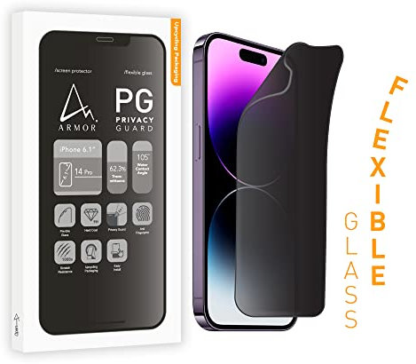 ARMOR Flexible Glass Screen Protector for iPhone 14 Pro, Privacy Guard with 9H
