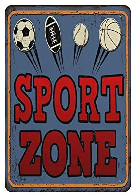 Sport Zone Metallo Targa in Metallo Opere d'Arte Poster Cartello Esterno Arredamento Vintage Targa Poster Cave Garage Pub Bar Cucina Decorazione della casa 12x8