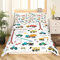 Loussiesd Schwere Maschinerie LKW Bettwäsche Set Traktor Kran Bettwäsche Kinder Jungen Mädchen Baustelle Bettbezug Jugend Teens Kinderzimmer Dekor Bettwäsche Set 155x220cm Karikatur Auto 2St