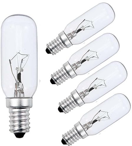 40W Cooker Hood Light Bulb E14, SES Appliance Lamp Warm White 2700K Dimmable, T25 Tubular Incandescent Light Bulbs Small Edison Screw, Extractor Fan Bulb Screw Fit (4-Pack).