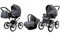 BabyLux® Bambimo Kinderwagen Set 3 in 1 - Margaret Exclusive - incl. Babywanne, Buggy Sportsitz, Auto-Babyschale - Autositz - Kinderwagenset - Kombikinderwagen mit Wickeltasche, Regenschutz usw.