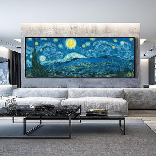 Diamond Painting Sternennacht Kunst Diamond Painting Erwachsene, Groß xxl 300 X 100 cm, Malen Nach Zahlen Erwachsene, DIY Diamant Painting Bilder Kinder, 5D Diamant-Malset, Home Wanddekoration-474l