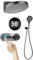 Colonna Doccia Termostatico Incasso Set Doccia Display Digitale Montaggio a Parete, Kit Doccia Termostatica Incasso con Soffione Doccia a Pioggia Rotondo da 32cm e Doccetta a 3 Modalità, Grigio