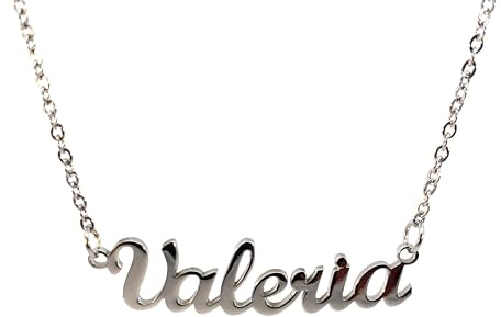 10:10 Damenhalskette mit Namen, Edelstahl, hypoallergen, Schmuck für Damen, Name glänzend, feine Kette, verstellbar, hergestellt in Italien