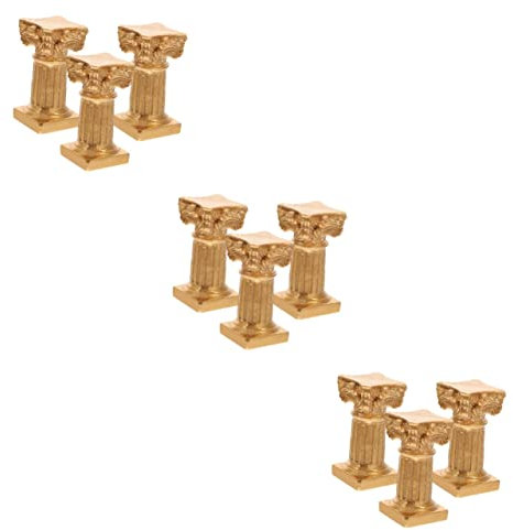 POPETPOP 9 Pcs Roman Column Roman Pillar Plant Stand Taper Candle Roman Pillar Candlestick Vegetable Chopper Pink Greek Pillar Decor Garden Home Decor Doll House Decor Wedding Resin