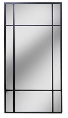 THEROSE Espejo Industrial Estilo Danes, Espejo Aluminio, Espejo Ventana, 160 x 80 cm, Espejo Pared, Espejo probador (Oro)
