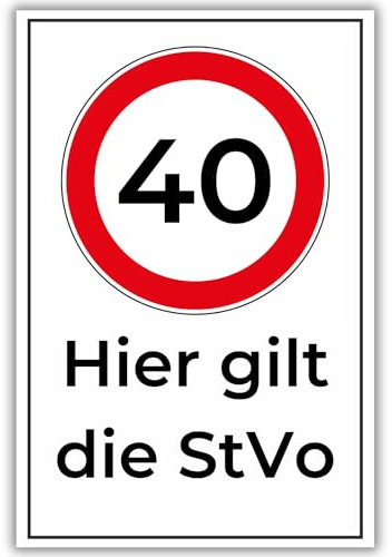 Panneau signalétique blanc 30 x 20 cm, vertical, Parent (40 km/h, StVo, 1 pièce)