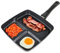 Leisurewize - 3 Section Non Stick, Multi Sectional Breakfast Pan | All in One Divided Skillet Grill Pan, Lazy Pan | Easy Clean with Removable Handle, for Camping, Travelling, Fishing LW713