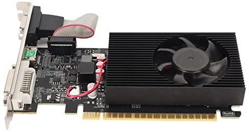 Denash Scheda Grafica, Scheda GPU GT730 4GB DDR3 128 Bit a Mezza Altezza, Scheda Video da Gioco PCI Express X16 3.0 con Interfaccia, DVI, VGA, per Telaio del Computer