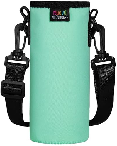 Nuovoware 750ml Bolso de Botella de Agua Portátil de Neopreno, a Prueba de Caída y golpes, Funda Protecdora Impermeable de Cantimplora al Aire Libre Con Correa de Hombro, Menthe Verte