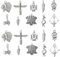 Ornazy 100 pcs 10 Styles Tibetan Indian Charms Antique Silver Indian Chief Charms Vintage Feather Thunderbird Axe Charms for Bracelet Jewellery Making