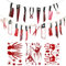 Horror Deko Halloween Deko Horror Dekoration Set Party Girlande Gruselig Zubehör Outdoor Aussen Garten Waffen Banner Türdeko Fenster Artikel Hängedeko Decoration Girlanden Banner für Outdoor Indoor