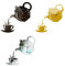 Fowecry 3PCS DIY Acrylic Coffee Cup Teapot 3D Wall Clock Decorative Home Decoration Clock Living Room Dining Room Home Decor Clock