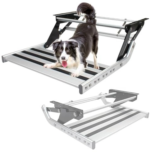 Eastnmythet Marches électriques Automatiques/Manuelles pour Camping-Car, Marches Pliantes en Aluminium pour Camping-Car, Marches de Camping-Car 150 Kg/330 LB pour Camping,1 Step (Manual)