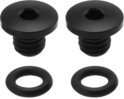 YINETTECH Set di 2 viti di spurgo TC4 in titanio per freni a disco con O-Ring M5 x 8,5 mm, compatibili con pinza idraulica Shimano M985/M988/M9020, Y8RM98010, nero
