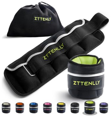 ZTTEN Bandes de Poids pour Cheville et Poignet en Coton Lustré - Sacs de Musculation Réglables 0.45-2.25 kg (paire 0.9-4.5kg) pour Entraînement, Fitness, Enfants/Adultes