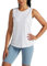WILLIT Tank Top Damen Sommer Sport Oberteile Racerback ärmellos Yoga Shirt Laufshirt Schnell trocknend Sweatshirt Sport Locker Top Weiß XL